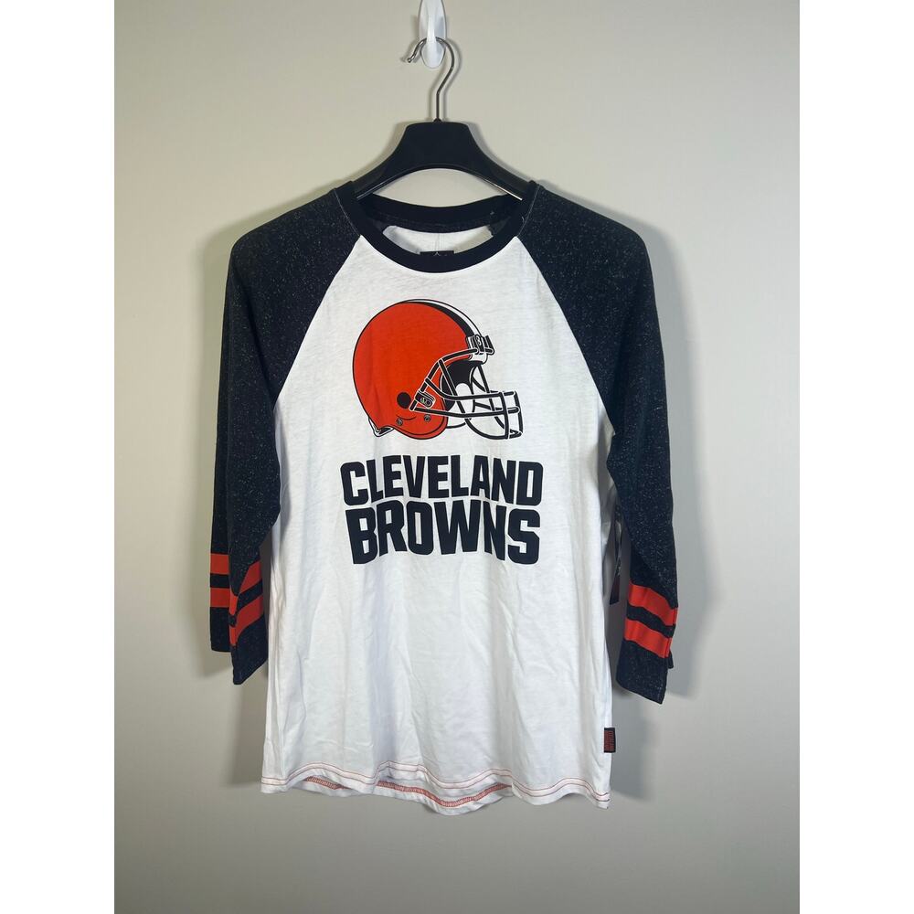 NEW! Unisex Cleveland Browns 3/4 Sleeve Cotton Tee Size‎ Medium NFL Shirt Top - Picture 2 of 7